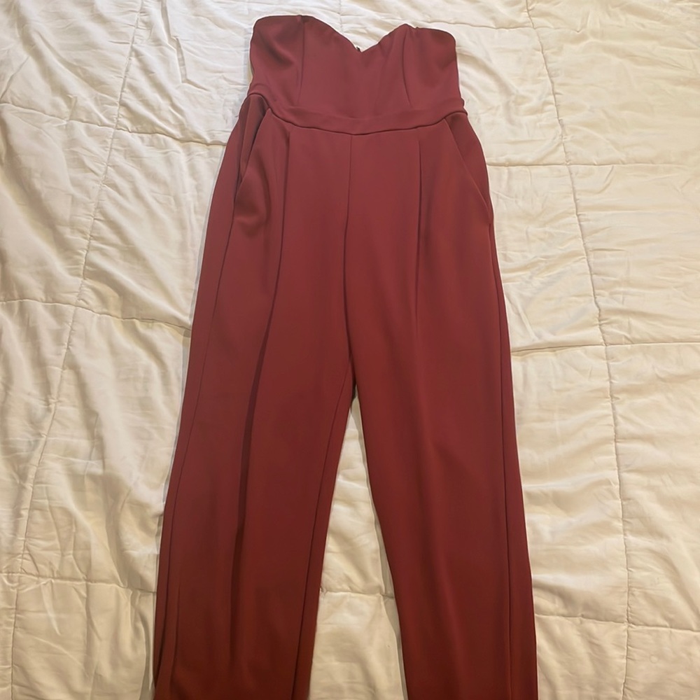 Express V Neck Romper - Maroon